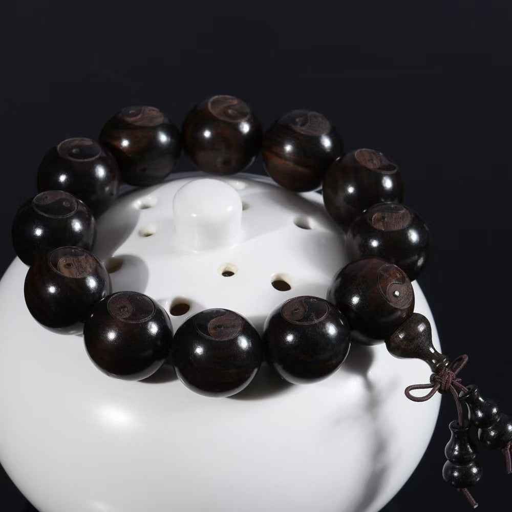 Black Sandalwood Taiji Bracelet – Harmony of Nature & Cosmic Balance