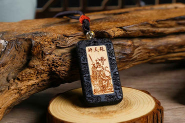 Celestial Master Zhang Ebony Talisman - Multi-Function Taoist Ritual Plaque (5×3×0.8cm)