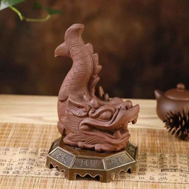 Chiwen Ceramic Feng Shui Statue – Fire-Dispelling Guardian for "Fire over Heaven Gate" (180mm)