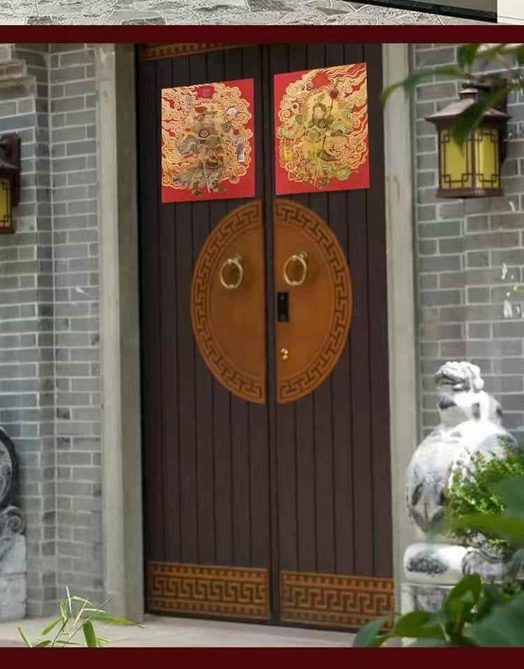 Divine Might Guardian Door Gods | Intangible Cultural Heritage Gold Foil New Year Prints | Dual-Process 3D Door God Set (30×38cm ×2 Sheets)