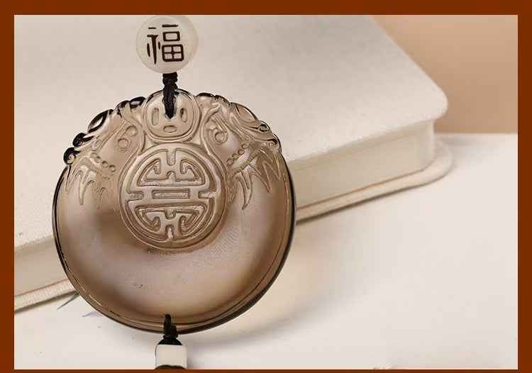 Double Dragon Obsidian Car Charm