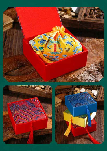 Dragon Boat Festival Herbal Sachet – Brocade Amulet with Anti-Evil Talisman (11x10cm)