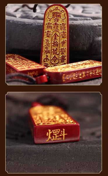 Five Thunder Command Cinnabar Pendant – Divine Protection & Taoist Power