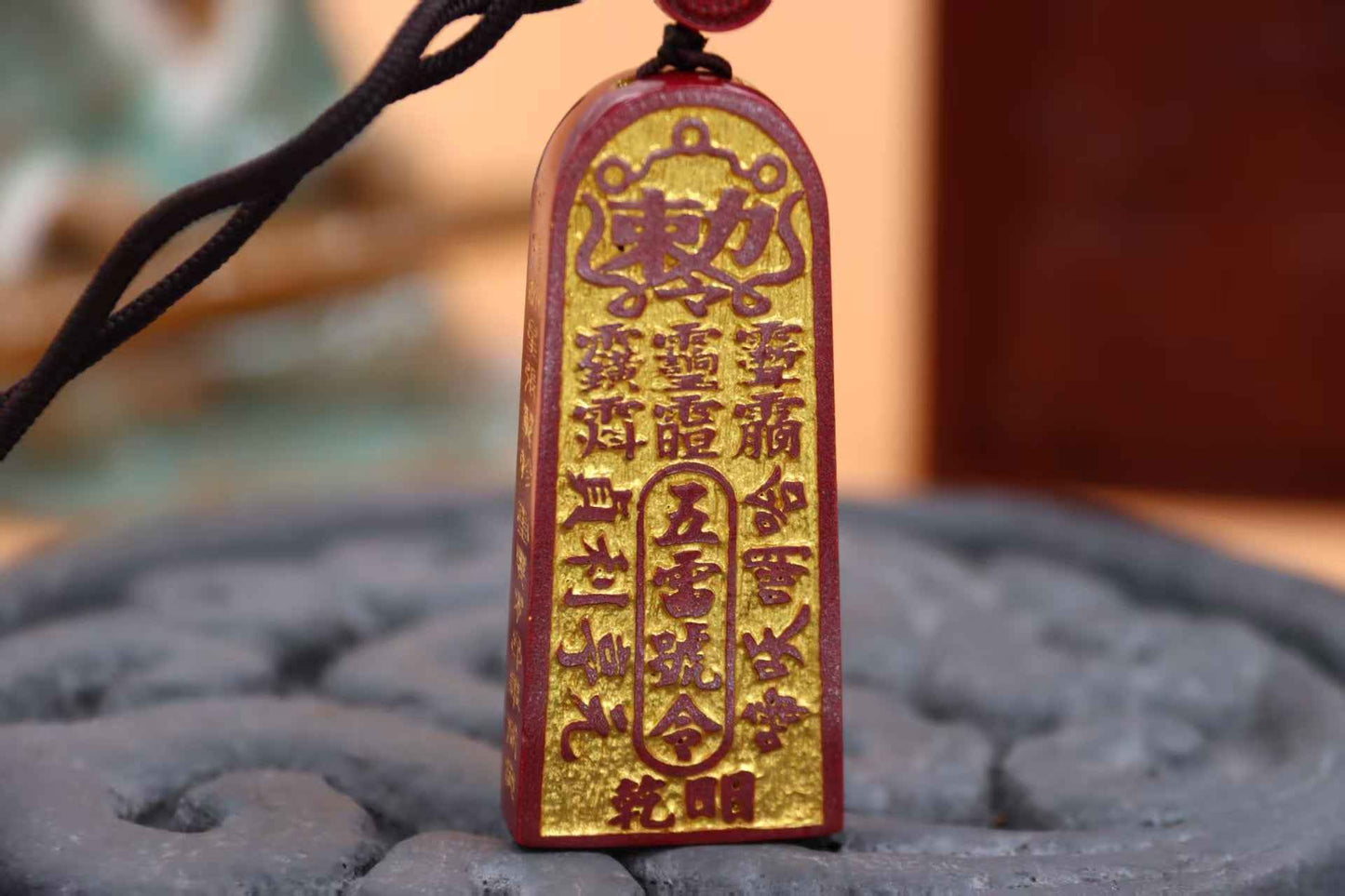 Five Thunder Command Cinnabar Pendant – Divine Protection & Taoist Power