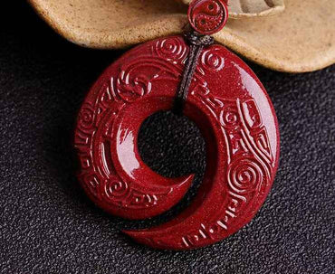 Purple-Gold Cinnabar "Fortune’s Turn" Pendant – Luck, Renewal & Cosmic Alignment