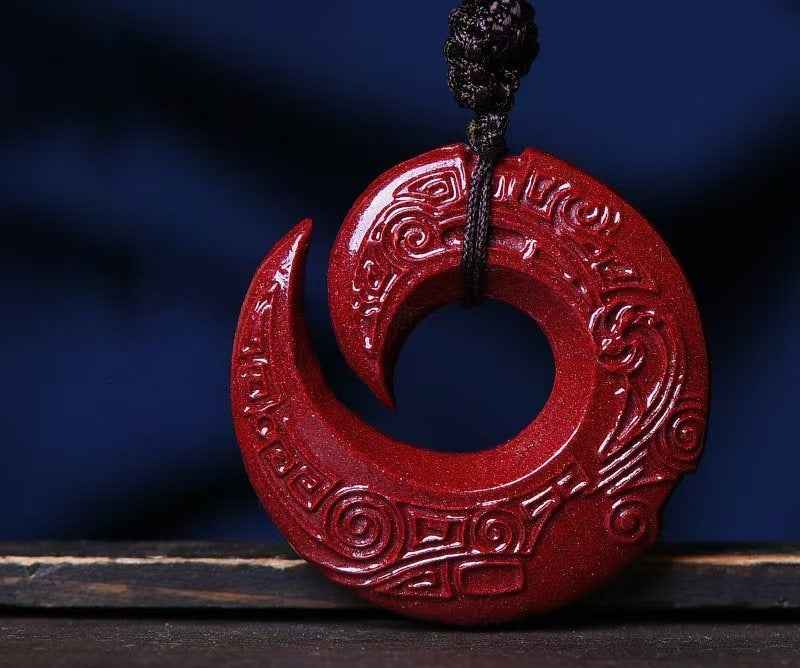 Purple-Gold Cinnabar "Fortune’s Turn" Pendant – Luck, Renewal & Cosmic Alignment