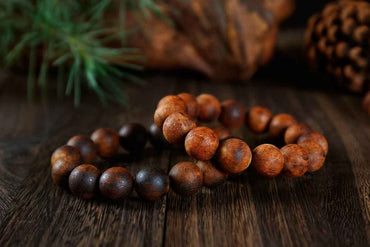 Jiang Zhen Xiang 15-Bead Prayer Bracelet – Dark Oil-Hemp Mala (15×15mm)