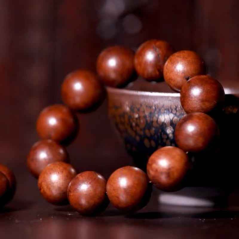 Lightning-Struck Jujube Wood 12-Bead Sacred Mala – Taoist Energy Talisman (2cm Beads)
