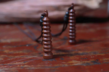 Lightning-Struck Jujube Wood Wenchang Pagoda Pendant – Scholar’s Wisdom & Spiritual Growth