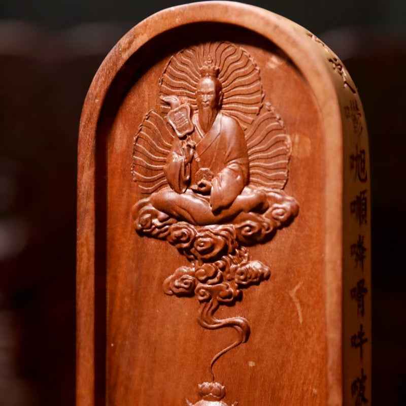 Lightning-Struck Jujube Wood Five Thunder Command Talisman – Celestial Master Zhang Daoling Ritual Plaque (18×7×2.6cm)