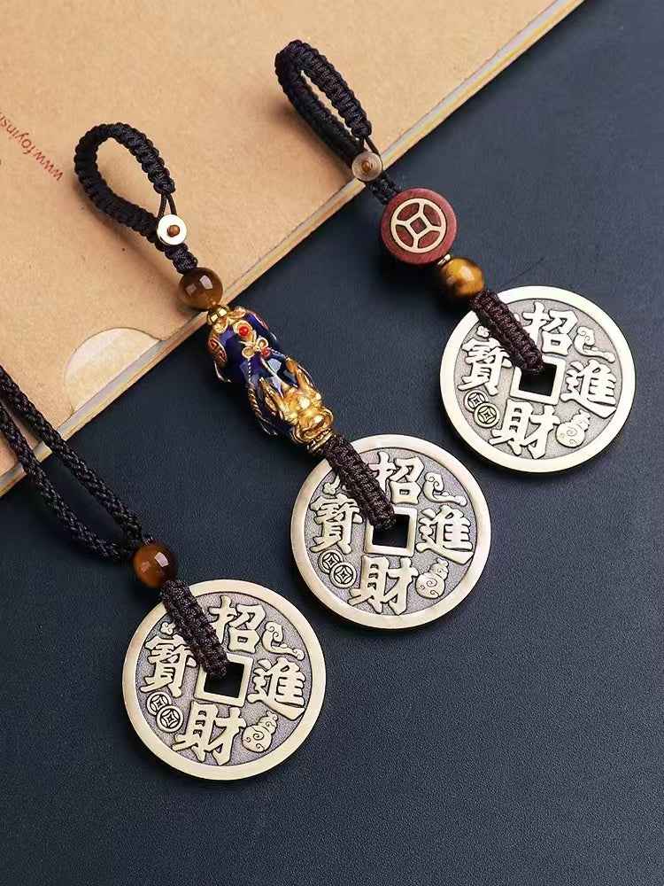 Lucky Wealth Coin Pendant - Pure Copper Ornament
