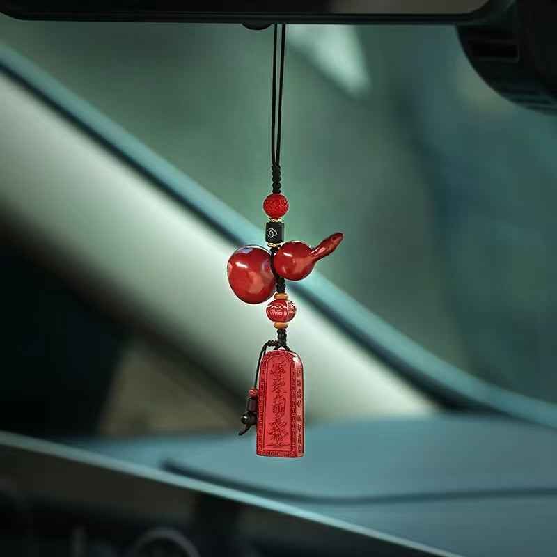 Natural Cinnabar Hulu & Peace Talisman Pendant – Spiritual Harmony & Protection