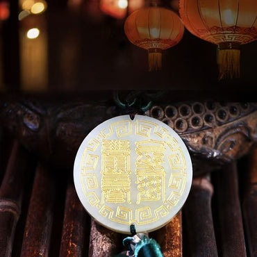 Natural Xiuyan Jade Peace Talisman Pendant | 天然岫玉符文掛件 出入安康