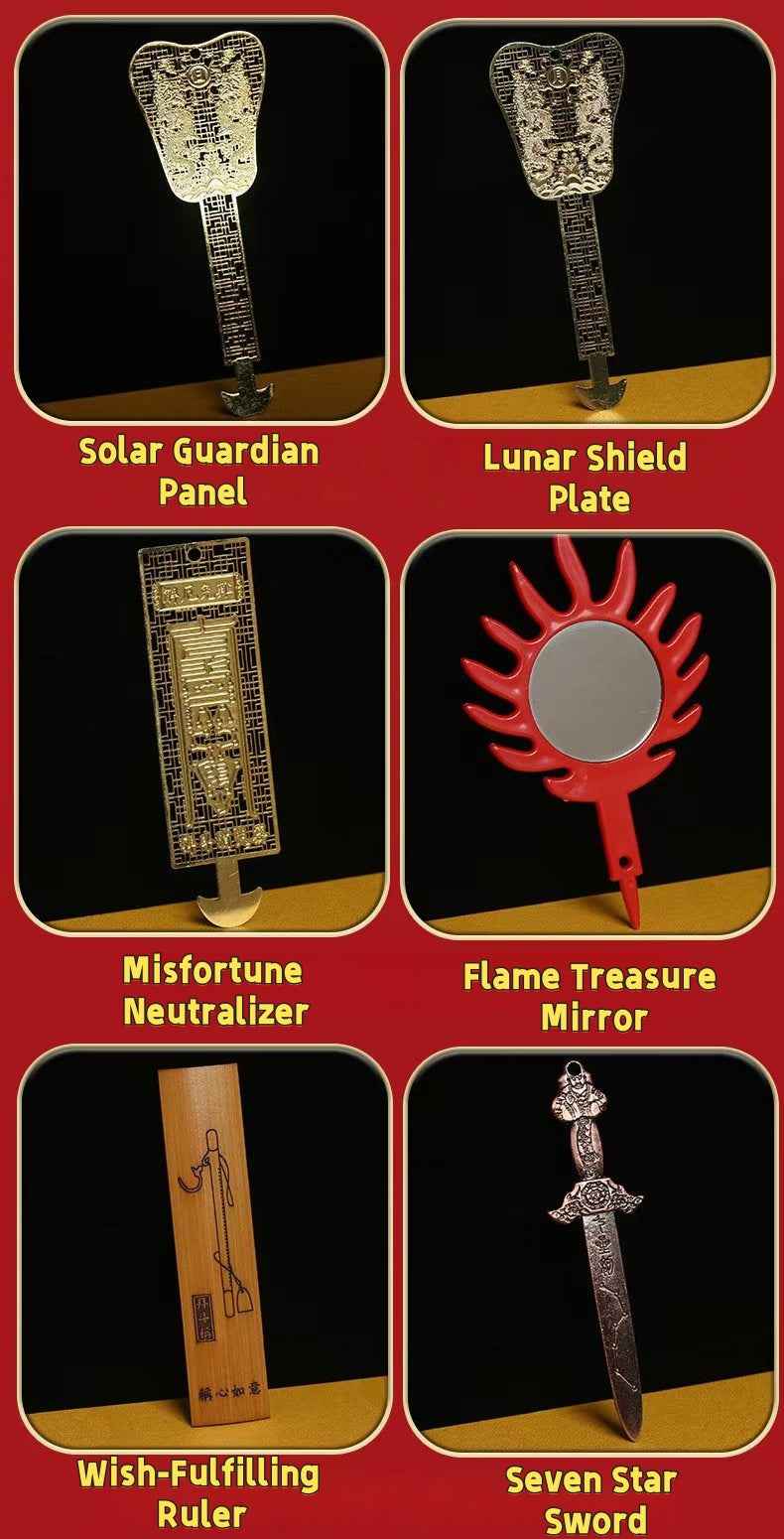 Octagonal Energy Matrix Feng Shui Set - Complete Cosmic Harmony Toolkit (14x14x8cm)