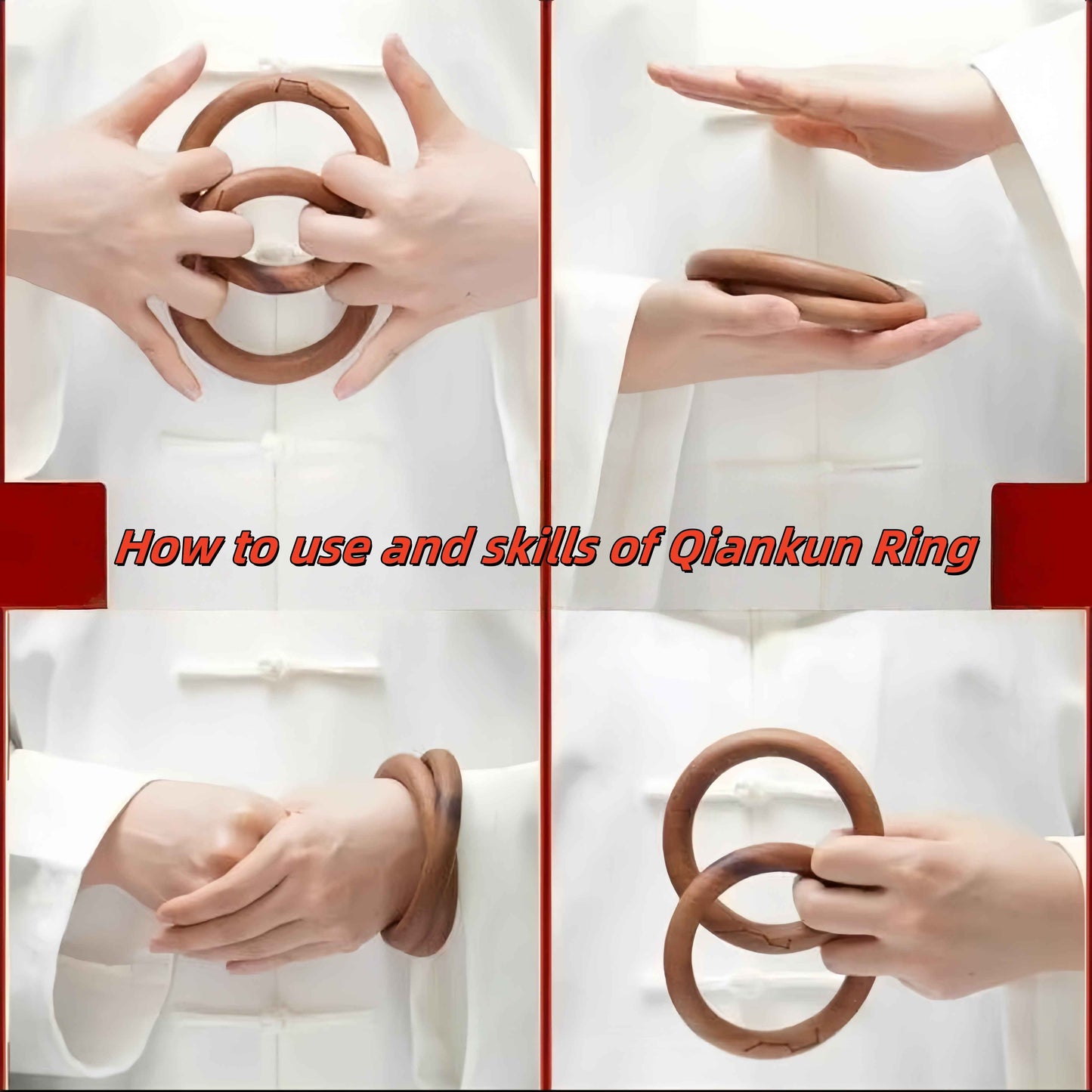 Peach Wood Qiankun Ring (Yin-Yang Ring)