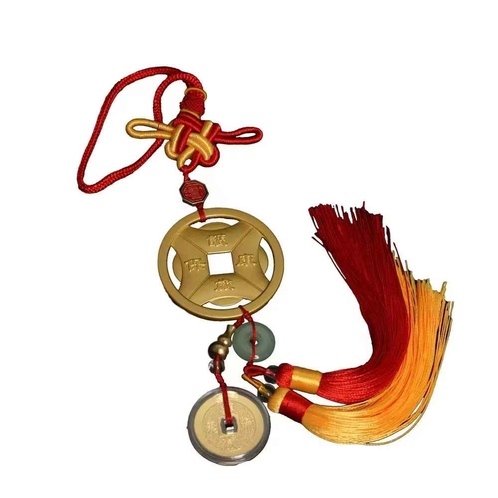 Prosperity Coin Wheel Brass Amulet - Solid Brass Feng Shui Wall Hanging (37cm|Cultural Wealth Symbol)