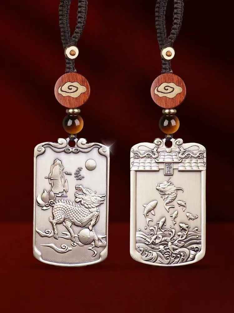 Pure Copper Qilin & Dragon Gate Pendant – Ascension & Imperial Blessings