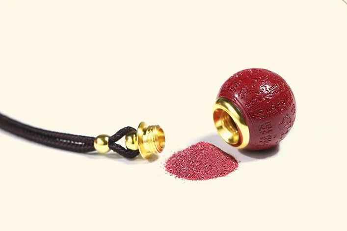 Purple-Gold Cinnabar Bead Pendants – Dual Blessings & Timeless Elegance