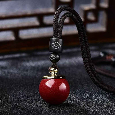 Purple-Gold Cinnabar Bead Pendants – Dual Blessings & Timeless Elegance