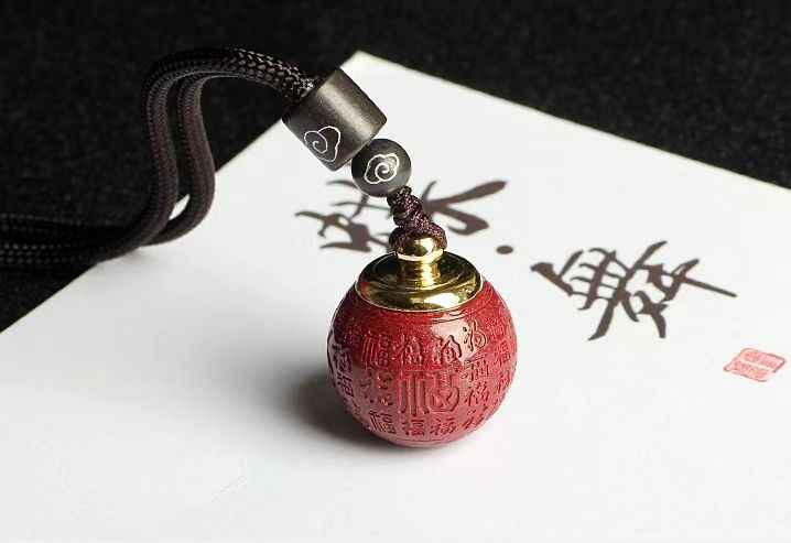 Purple-Gold Cinnabar Bead Pendants – Dual Blessings & Timeless Elegance