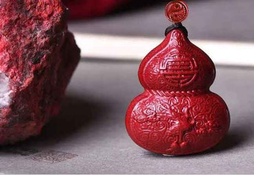 Purple-Gold Cinnabar Hulu Pendant – Fortune, Health & Spiritual Safeguard
