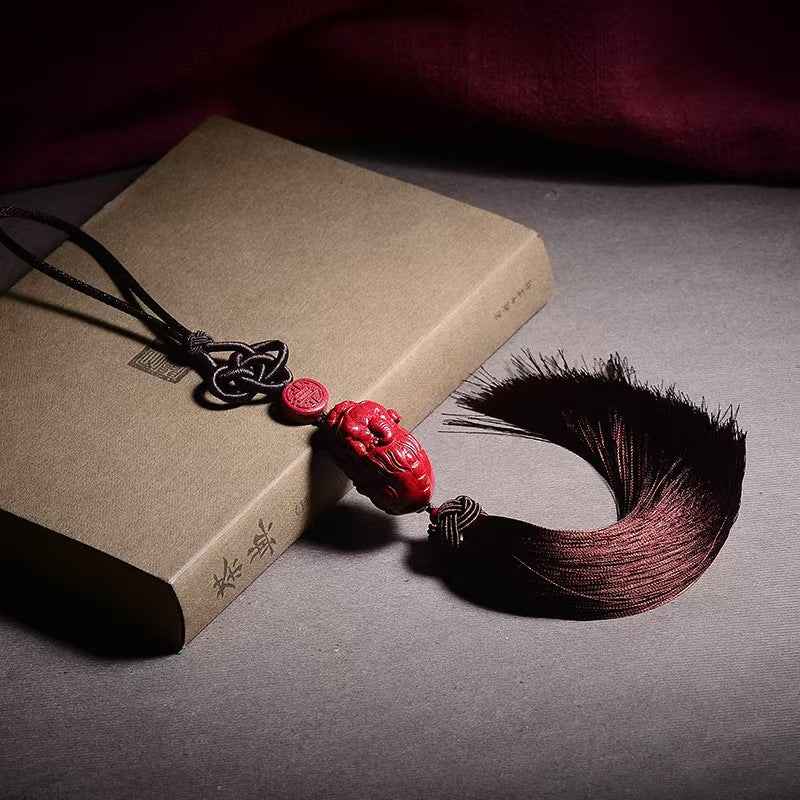 Purple-Gold Cinnabar Pi Xiu Pendant – Guardian of Wealth & Spiritual Vigor