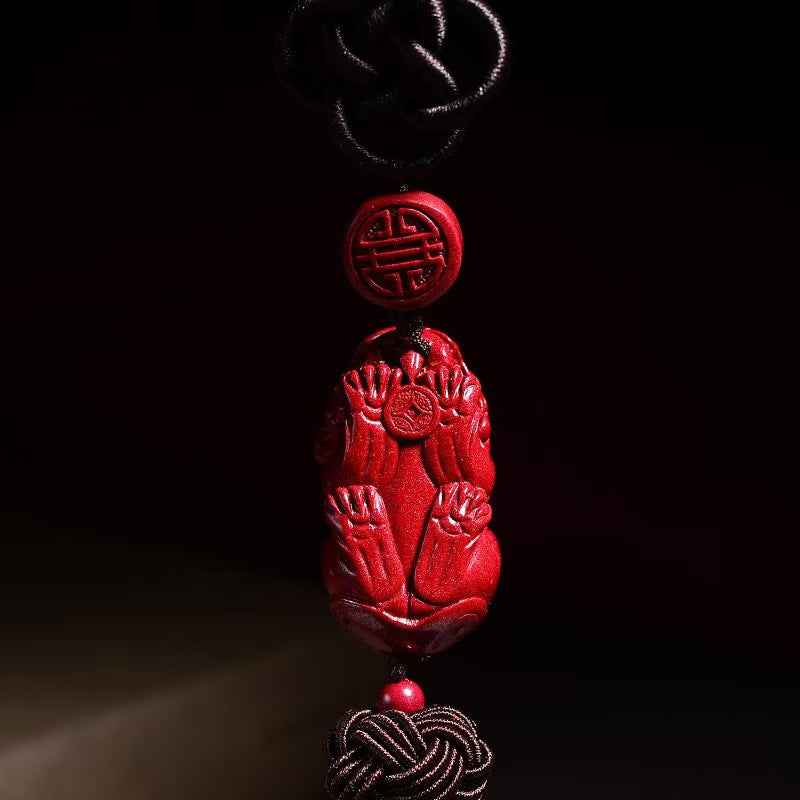 Purple-Gold Cinnabar Pi Xiu Pendant – Guardian of Wealth & Spiritual Vigor