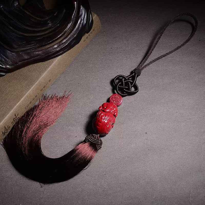 Purple-Gold Cinnabar Pi Xiu Pendant – Guardian of Wealth & Spiritual Vigor