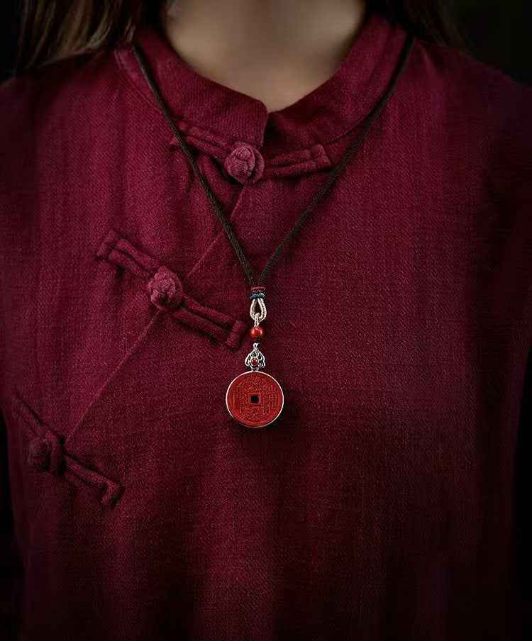 Shan Gui Mystical Talisman – Vermilion Cinnabar & Sterling Silver Amulet