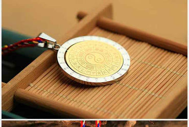 Tai Chi 28 Lunar Mansions Pendant – 316L Titanium Steel Cosmic Harmony Necklace (3.2cm)