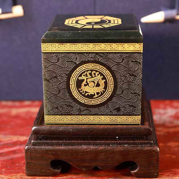 Taoist Celadon Jade Ritual Seal – Sacred Symbol of Spiritual Authority