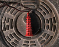Purple-Gold Cinnabar Wenchang Pagoda Pendant – Scholar’s Wisdom & Academic Success