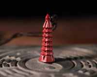Purple-Gold Cinnabar Wenchang Pagoda Pendant – Scholar’s Wisdom & Academic Success