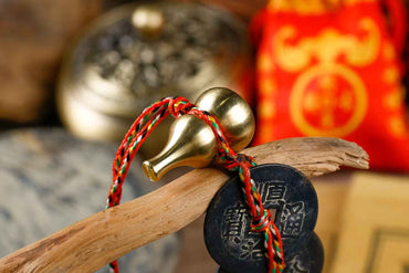 Antique-style Five &amp; Six Emperor Coins Amulet – Feng Shui Wealth Charm Hanging Decor