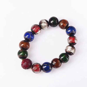 Ash-Glazed Glass Beads Bracelet – Ancient Kiln-Fired Craftsmanship &amp; Ethereal Elegance