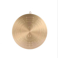 Brass Engraved Mountain &amp; Sea Wall Plaque – Laser-Colored Feng Shui Round Talisman