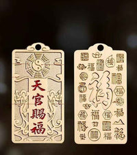 Celestial Blessings Car Charm - Brass & Sandalwood Amulet for Divine Protection (5.3cm｜34g)
