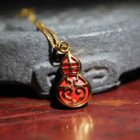 Cinnabar Gold-Plated Hulu Pendant – Fortune & Spiritual Safeguard