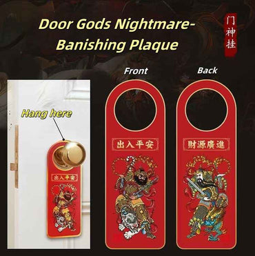 Door Gods Nightmare-Banishing Plaque (Menshen Guardian Talisman for Threshold Protection)