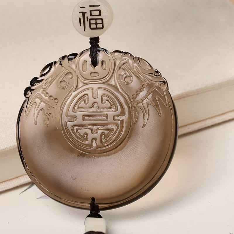 Double Dragon Obsidian Car Charm