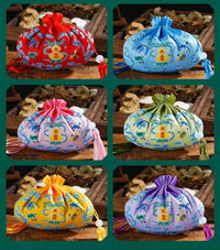Dragon Boat Festival Herbal Sachet – Brocade Amulet with Anti-Evil Talisman (11x10cm)