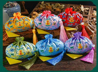 Dragon Boat Festival Herbal Sachet – Brocade Amulet with Anti-Evil Talisman (11x10cm)