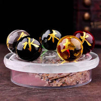 Five-Element Crystal Energy Grid – Harmonizing Feng Shui Crystal Array with Wooden Base