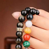 Five Paths Wealth Deities Gemstone Bracelet – Quintessential Elemental Harmony