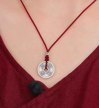 Lucky Koi Scholar Charm | S925 Sterling Silver Ancient Coin Pendant (18.5mm｜2.2g)