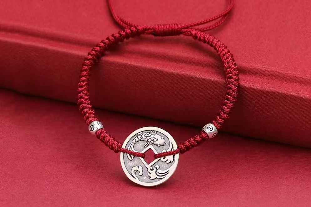Lucky Koi Scholar Charm | S925 Sterling Silver Ancient Coin Pendant (18.5mm｜2.2g)