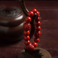 Four Celestial Guardians Cinnabar Bracelet – Handcrafted Spiritual Protectio