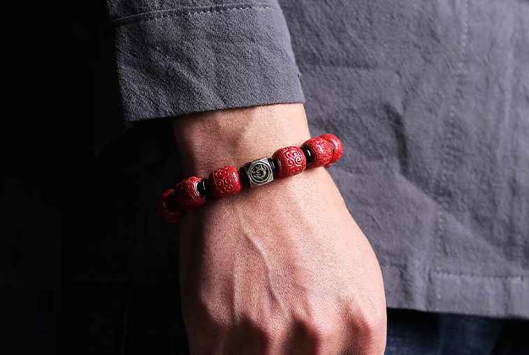 Four Celestial Guardians Cinnabar Bracelet – Divine Protection &amp; Cosmic Harmony
