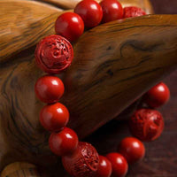 Four Celestial Guardians Cinnabar Bracelet – Handcrafted Spiritual Protectio