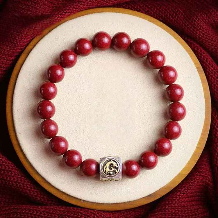 Four Celestial Guardians Cinnabar Bracelet – Divine Protection &amp; Cosmic Harmony